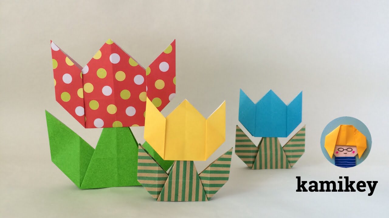 チューリップの作り方を折り紙を材料に紹介！春の4月5月の壁飾りに